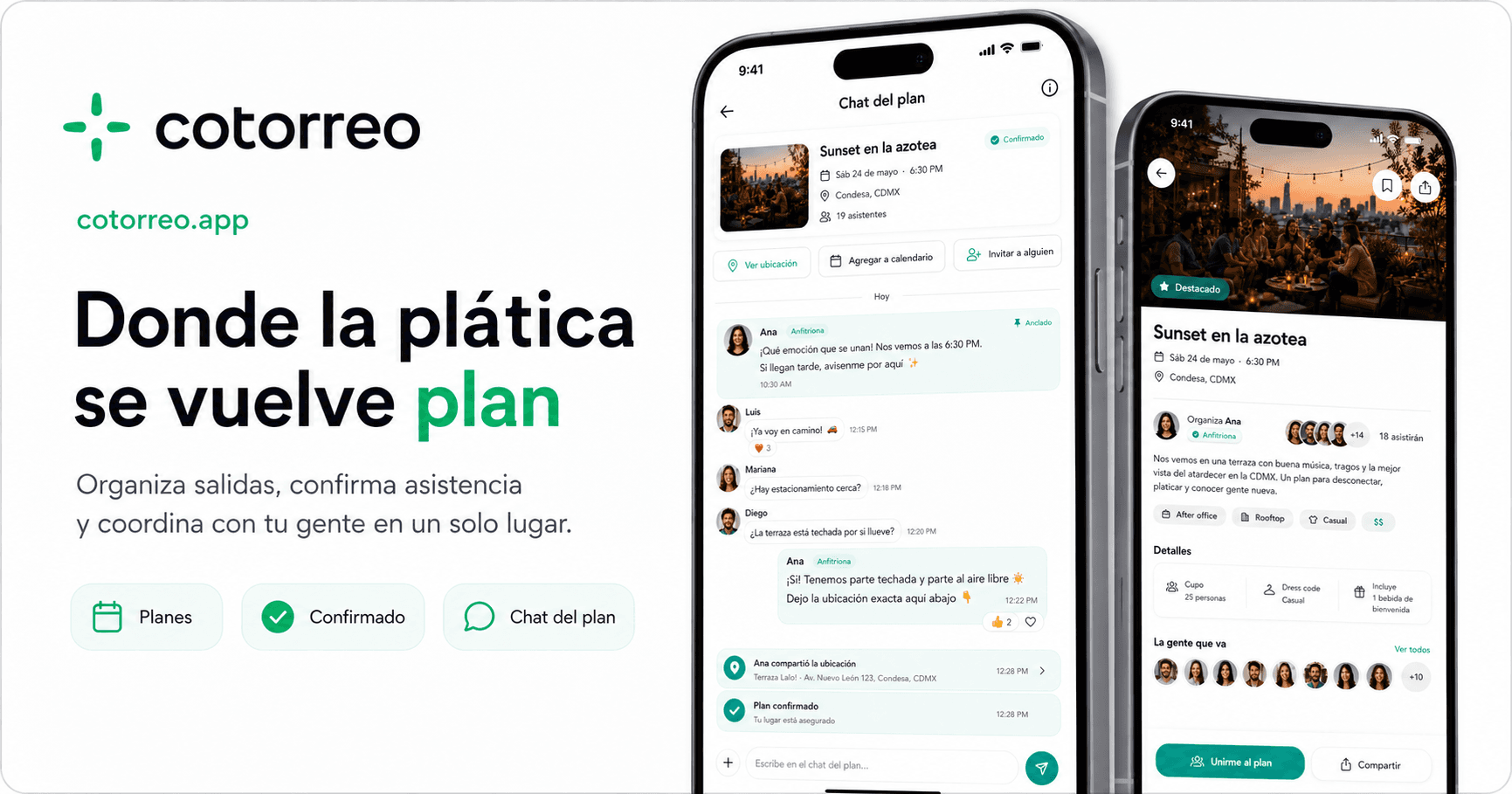 Cotorreo original landing - Donde la plática se vuelve plan